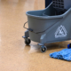 Side view of janitor cart at a school